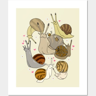 Snail family Posters and Art